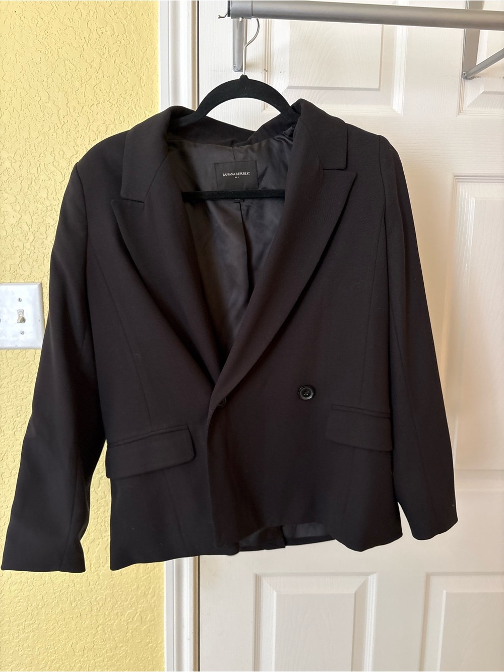 Banana Republic Black Double-Breasted Blazer